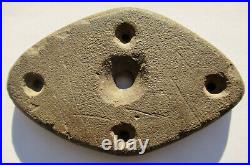 Extremely Rare Native American 5 Hole Stone Gorget