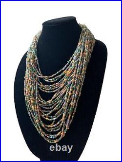Extremely rare? Murano Multi Strand Colored Glass Necklace? 30 Inch's