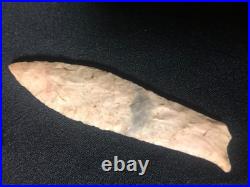 Extremly large and rare paleo unfluted cumberland, beaver lake 5 1/8 long beau