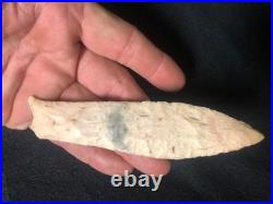 Extremly large and rare paleo unfluted cumberland, beaver lake 5 1/8 long beau