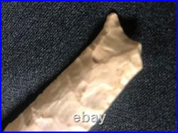 Extremly large and rare paleo unfluted cumberland, beaver lake 5 1/8 long beau