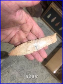 Extremly large and rare paleo unfluted cumberland, beaver lake 5 1/8 long beau