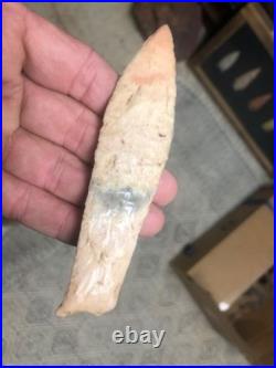 Extremly large and rare paleo unfluted cumberland, beaver lake 5 1/8 long beau