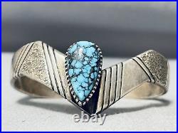 Extrremely Rare Mine Turquoise Vintage Navajo Sterling Silver Bracelet