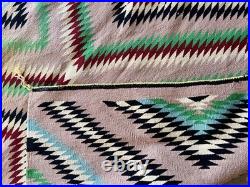 FABULOUS VINTAGE 1940s NAVAJO RARE AND FINE COLORFUL HANDMADE RUG 33 X 54