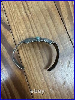 FRED HARVEY Era Turquoise & Sterling Arrows Cuff Bracelet Rare Vintage