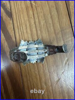 FRED HARVEY Era Turquoise & Sterling Arrows Cuff Bracelet Rare Vintage