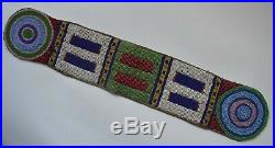 Fine Rare old native American plains beaded strip Sioux