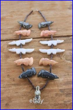 GIANT RARE Santo Domingo Pueblo Hand Strung and Hand Carved Fetish Necklace