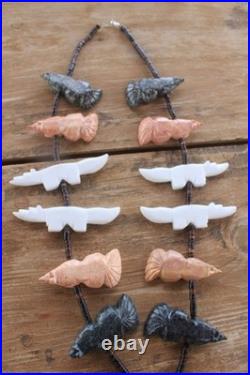 GIANT RARE Santo Domingo Pueblo Hand Strung and Hand Carved Fetish Necklace