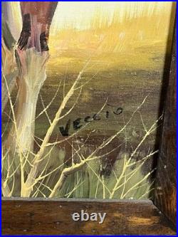 Gorgeous Rare Original Anthony Veccio Oil Painting Of A Native American Warrior