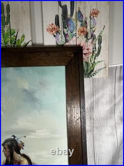 Gorgeous Rare Original Anthony Veccio Oil Painting Of A Native American Warrior
