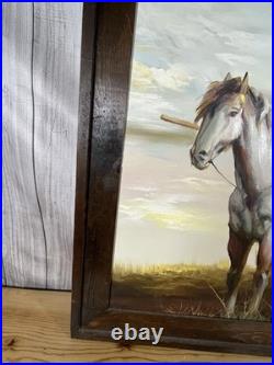 Gorgeous Rare Original Anthony Veccio Oil Painting Of A Native American Warrior