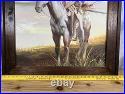 Gorgeous Rare Original Anthony Veccio Oil Painting Of A Native American Warrior