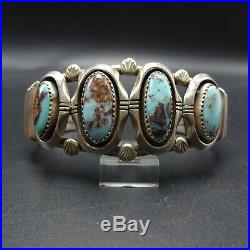Gorgeous Vintage NAVAJO Sterling Silver and RARE BISBEE TURQUOISE Cuff BRACELET