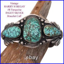 HARRY H BEGAY Bracelet #8 Turquoise Ingot Silver HHB Cuff Old Pawn Sterling RARE