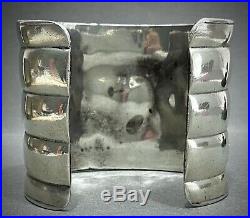 HUGE RARE Vintage Zuni Sterling Silver Multi Stone Inlay Cuff Bracelet 134 Grams