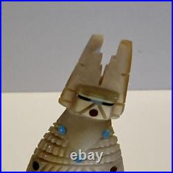 Hand Carved Zuni Rare Corn Maiden Kachina Carved Shell Turquoise/coral/onyx 1993