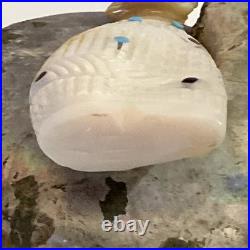 Hand Carved Zuni Rare Corn Maiden Kachina Carved Shell Turquoise/coral/onyx 1993