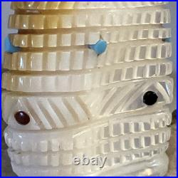 Hand Carved Zuni Rare Corn Maiden Kachina Carved Shell Turquoise/coral/onyx 1993