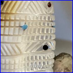 Hand Carved Zuni Rare Corn Maiden Kachina Carved Shell Turquoise/coral/onyx 1993