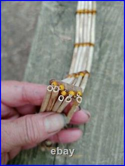 Handmade Native American Rare Antique Bone Bird Bead Choker Oklahoma Hairpipe