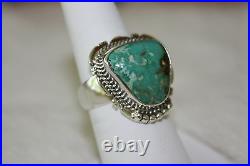 Handmade Signed Native American Sterling Silver Rare Royston Turquoise Ring