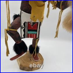 Hopi Kachina Rare Black Ogre 16 Inches Artist Signed Native American Indian
