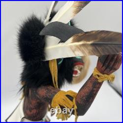 Hopi Kachina Rare Black Ogre 16 Inches Artist Signed Native American Indian