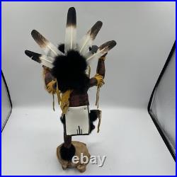 Hopi Kachina Rare Black Ogre 16 Inches Artist Signed Native American Indian