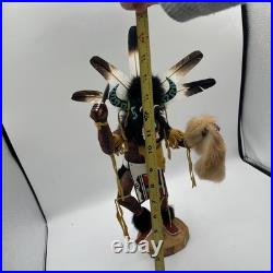 Hopi Kachina Rare Black Ogre 16 Inches Artist Signed Native American Indian