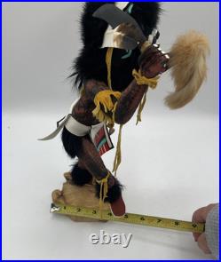 Hopi Kachina Rare Black Ogre 16 Inches Artist Signed Native American Indian