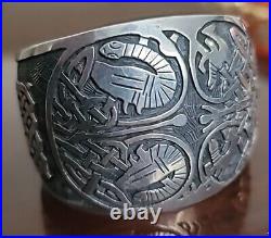 Hopi Rare Beauford Dawahoya Victor Coochwytewa Kopavi Sterling Silver Bracelet