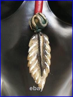 Hopi natives american tribal ethnic jewelry primitive necklace feather eagle red