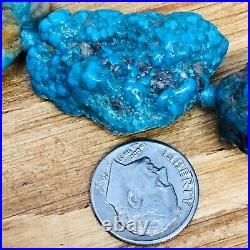 Huge Natural Fox Turquoise Nugget Necklace 22 in 155 Grams Rare Fine