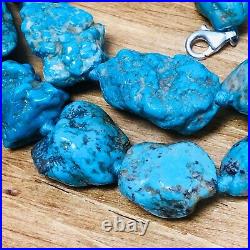 Huge Natural Fox Turquoise Nugget Necklace 22 in 155 Grams Rare Fine