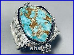 Important Vintage Navajo Rare Deposit Turquoise Sterling Silver Bracelet