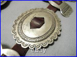 Important Vintage Santo Domingo Sterling Silver Rare Concho Belt Old