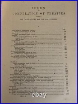 Indian Treaties 1873 Original Compilation Tribes Native American History Rare