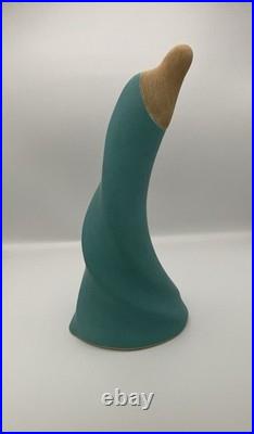 JACK BLACK Navajo Pottery Woman with Swirling Dress Turquoise 12 1989 Rare VTG