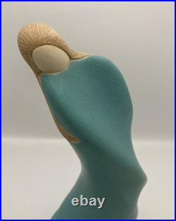 JACK BLACK Navajo Pottery Woman with Swirling Dress Turquoise 12 1989 Rare VTG