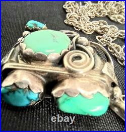 JERRY ROAN Native American pendant jewelry necklace Rare one of a kind turquoise