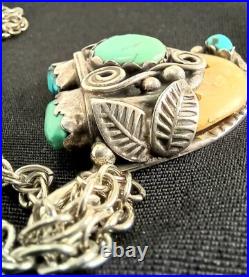 JERRY ROAN Native American pendant jewelry necklace Rare one of a kind turquoise