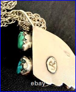 JERRY ROAN Native American pendant jewelry necklace Rare one of a kind turquoise
