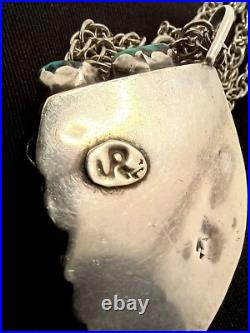 JERRY ROAN Native American pendant jewelry necklace Rare one of a kind turquoise