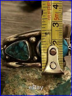 JOE H. QUINTANA Cochiti RARE Sterling & Gem Grade Mountain Turquoise Watch Band