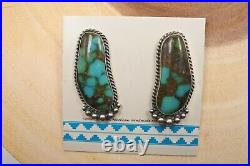 KIRK SMITH Sterling Silver Kingman Turquoise Post Earrings Native American Rare