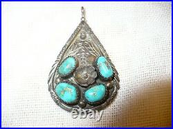 Kenneth Begay sterling silver turquoise RARE pendant