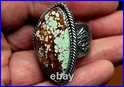 Kevin Yazzie Navajo Handmade Sterling Silver & RARE No. 8 Turquoise Stone Ring