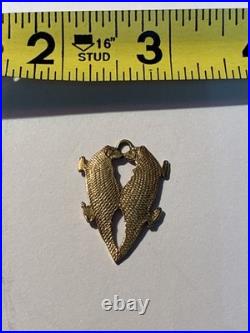 Kissing Otters 14k Gold Rare Stamped Trade Silver HB